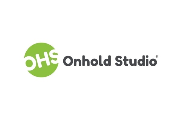 Logo of Onhold Studio, featuring OHS in white on a green circle, symbolising clarity and trust during uncertain times like the COVID-19 pandemic, followed by the text Onhold Studio® in grey.