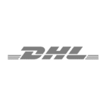 DHL Grey DHL logo with stylised letters and horizontal lines suggesting motion.