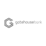 Gatehouse Bank Logo of Gatehouse Bank featuring a stylised “G” symbol followed by the text “gatehousebank” in grey.