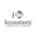 The logo features the text iTax Accountants Certified Public Accountants in grey, with a stylised diamond surrounding Tax.