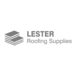 Lester Roofing Supplies Logo featuring an icon of three stacked sheets and the text: LESTER Roofing Supplies.