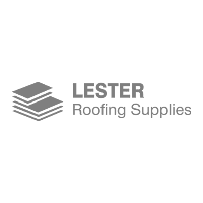 Lester Roofing Supplies Logo featuring an icon of three stacked sheets and the text: LESTER Roofing Supplies.