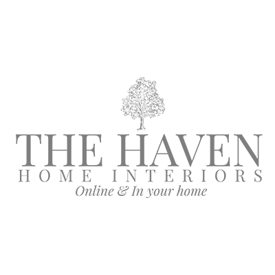The Haven Home Interiors Logo of The Haven Home Interiors with a tree design above the text. The tagline reads: Online & In your home.